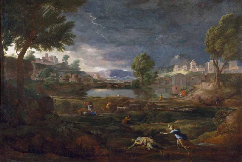 Nicolas Poussin Landschaft mit Pyramos und Thisbe Spain oil painting art